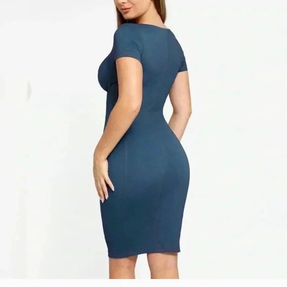 POPILUSH Shapewear Dress Denim Midi - Picture 3 of 7